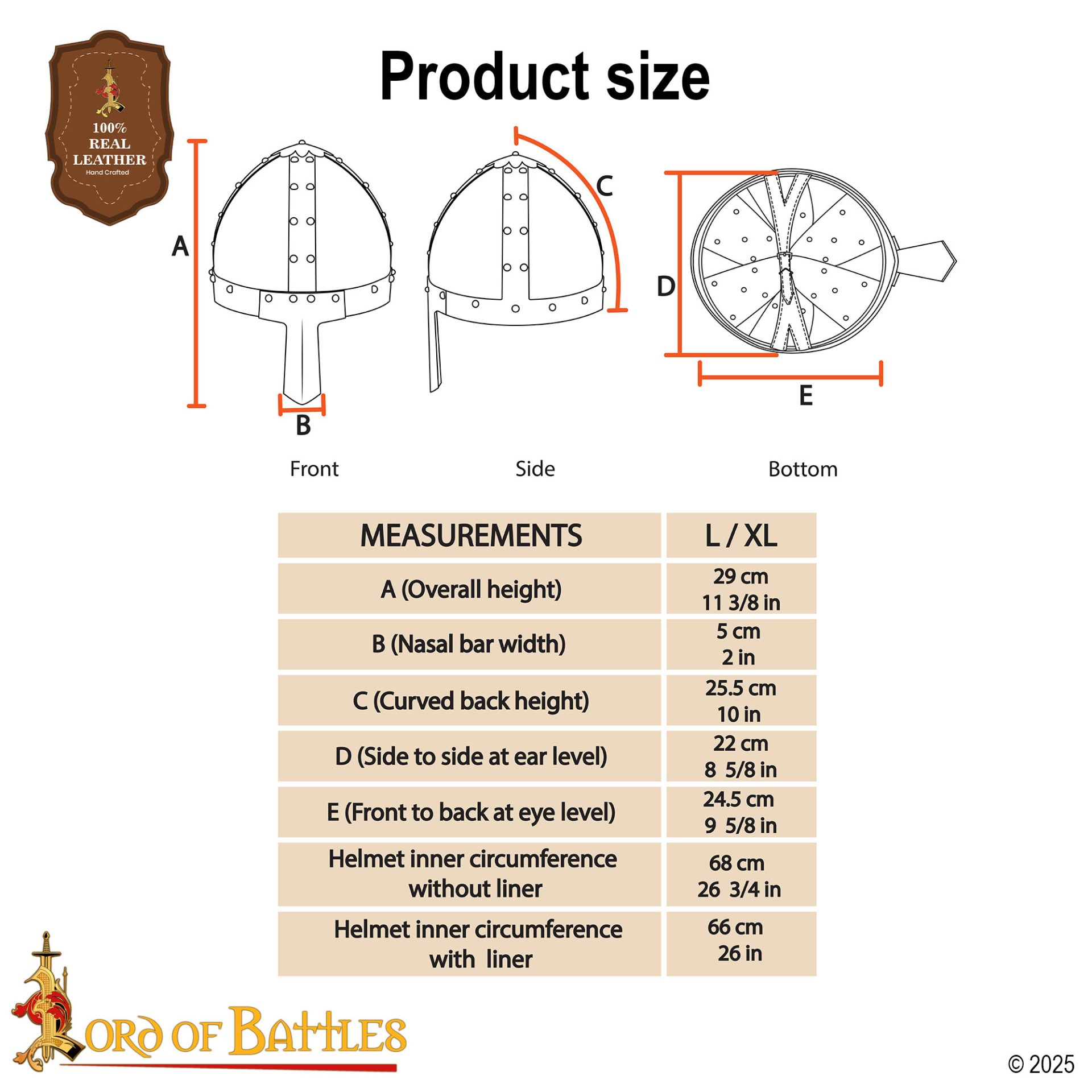 Medieval Norman Nasal Steel Helmet with Leather Liner - 60476 2