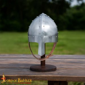 Early Medieval Norman Nasal Spangenhelm Helmet with Leather Liner