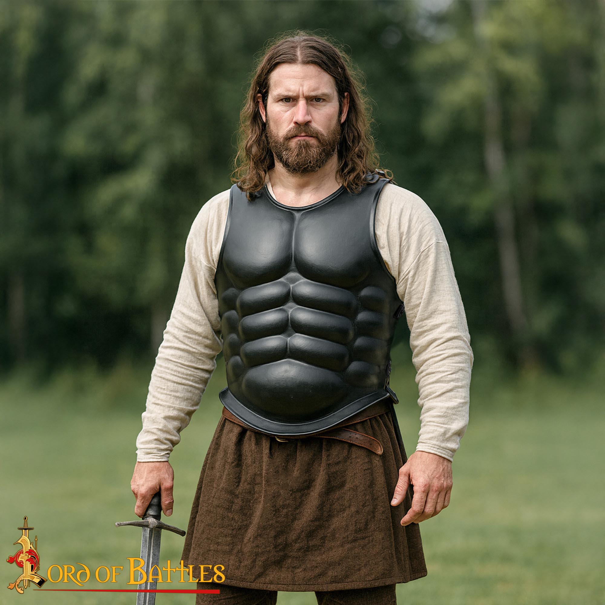 Roman Muscle Cuirass Blackened Steel -9125BK 1