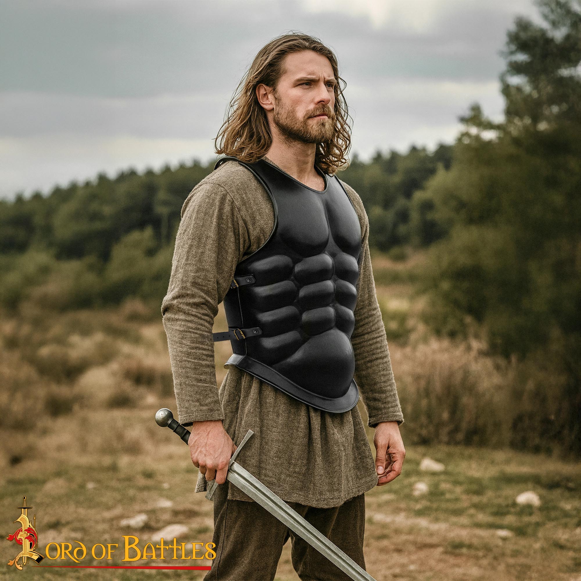 Roman Muscle Cuirass Blackened Steel -9125BK 4