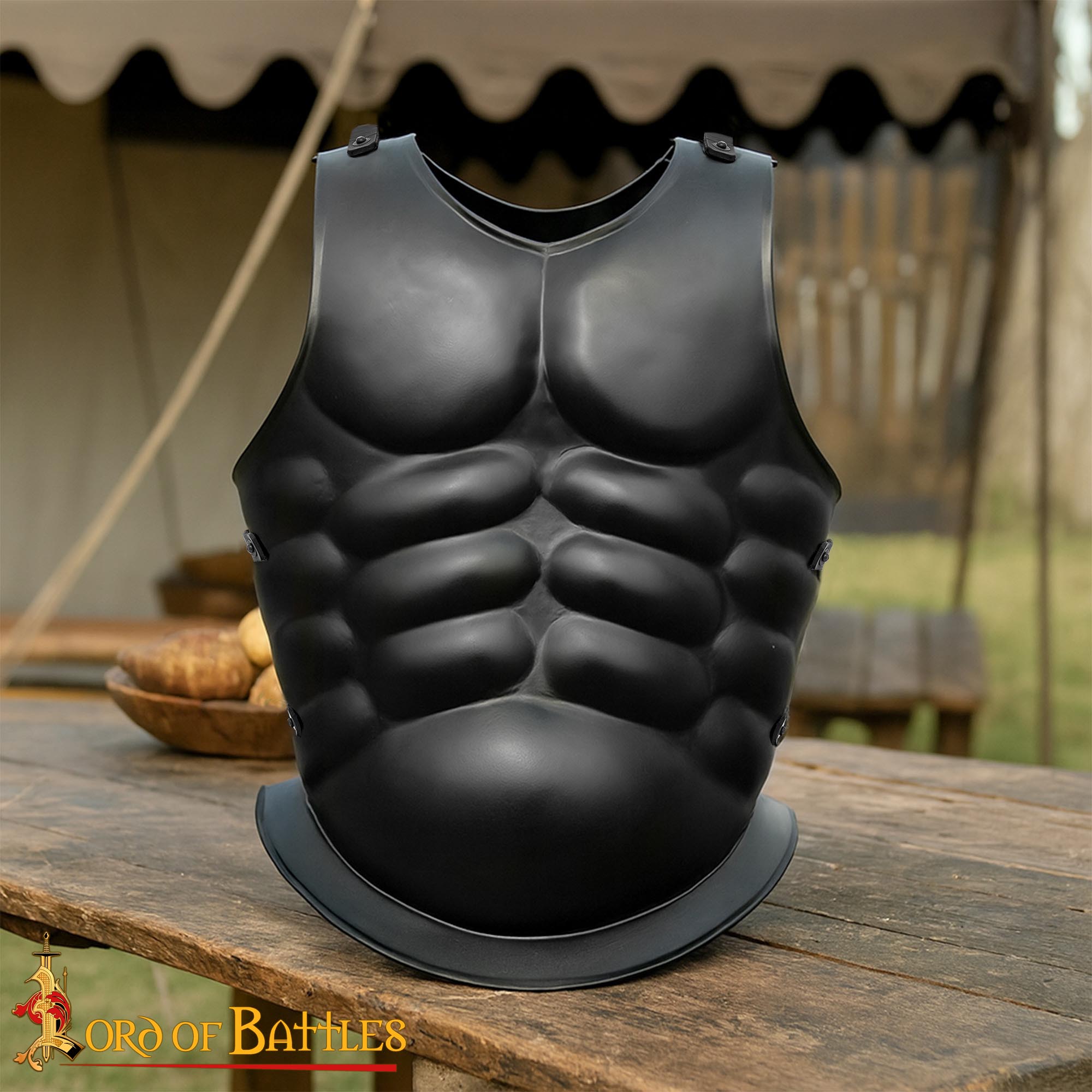 Roman Muscle Cuirass Blackened Steel -9125BK