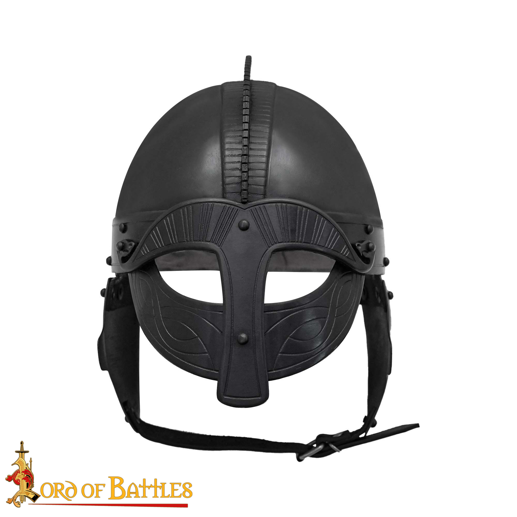 Vendel Inspired Steel Helmet Blackened with Padded Liner-25791 3