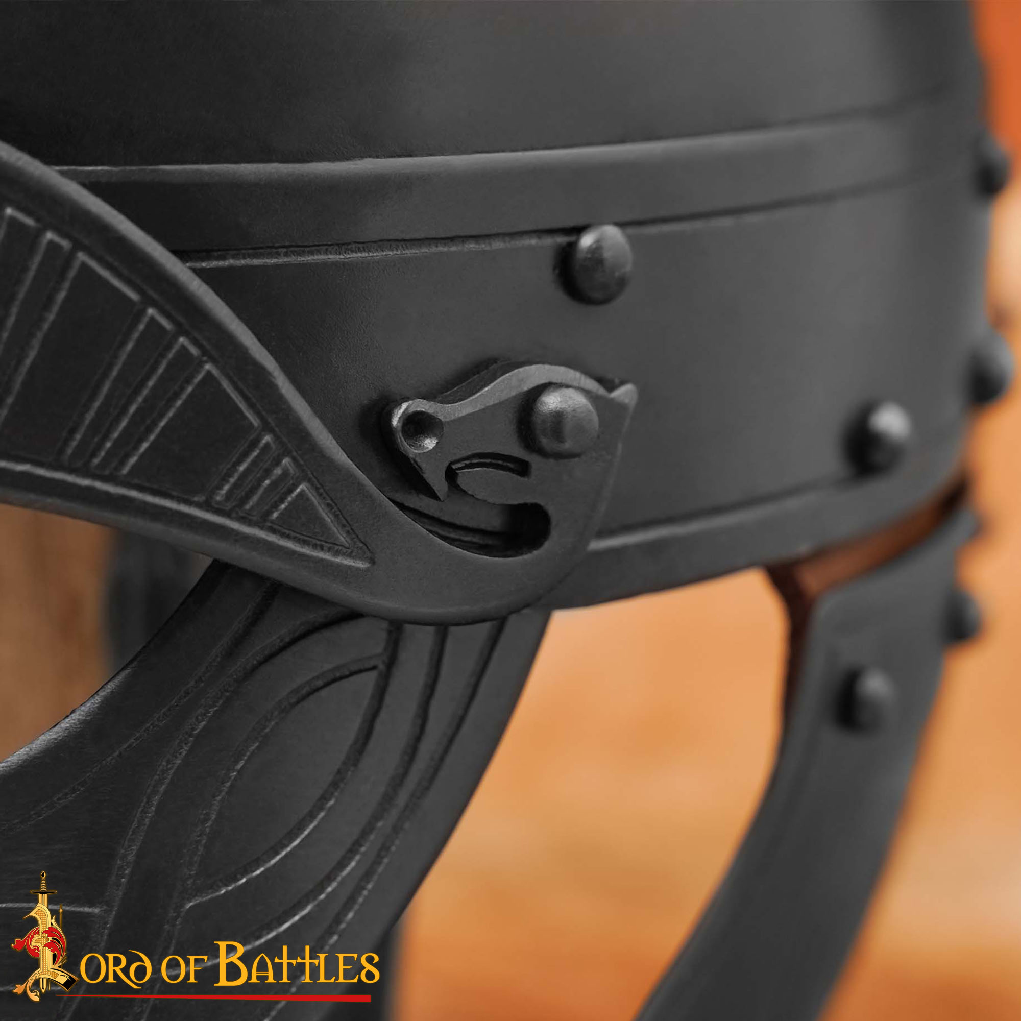 Vendel Inspired Steel Helmet Blackened with Padded Liner-25791 7