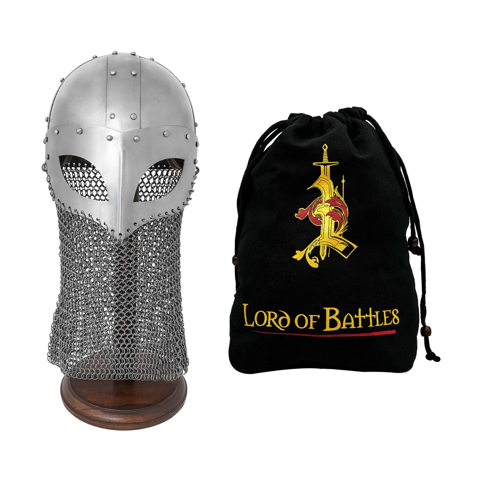 Viking Spectacle Helmet Gjermundbu Style with Chainmail Aventail-2232P 3