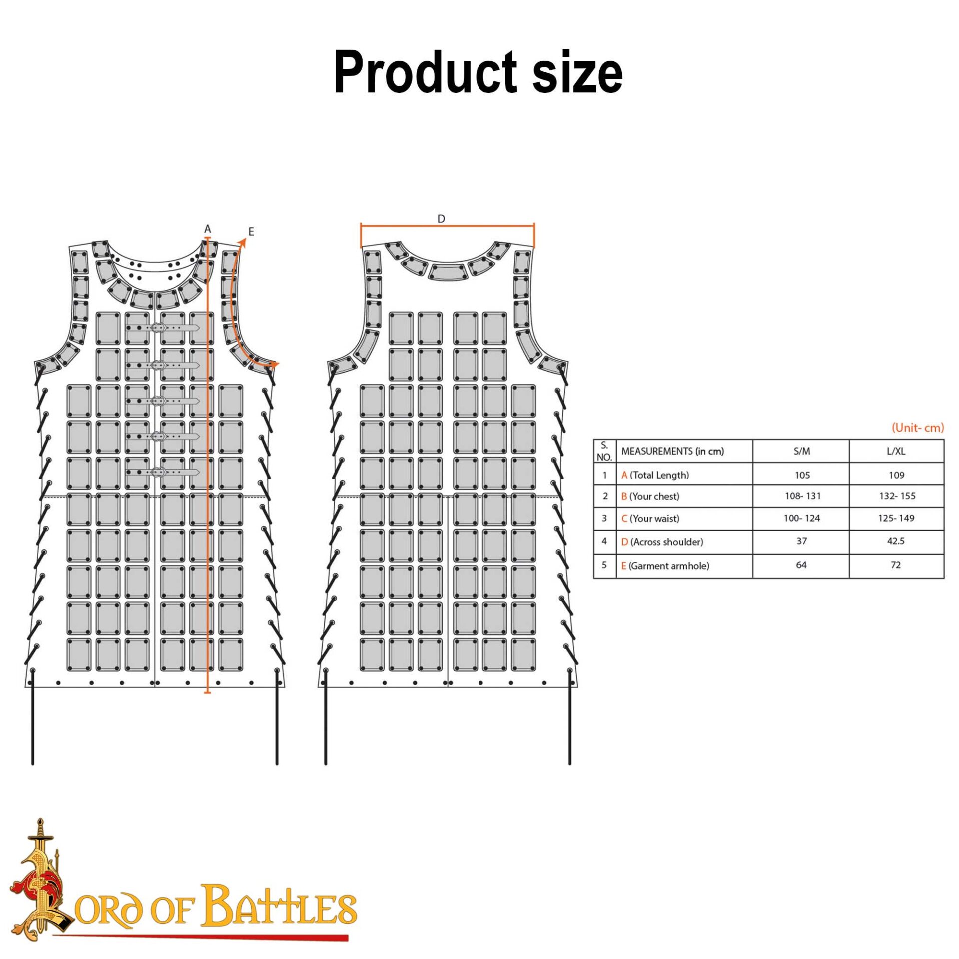 15th Century Late Medieval Leather Lamellar Armor Vest-25997BK 2