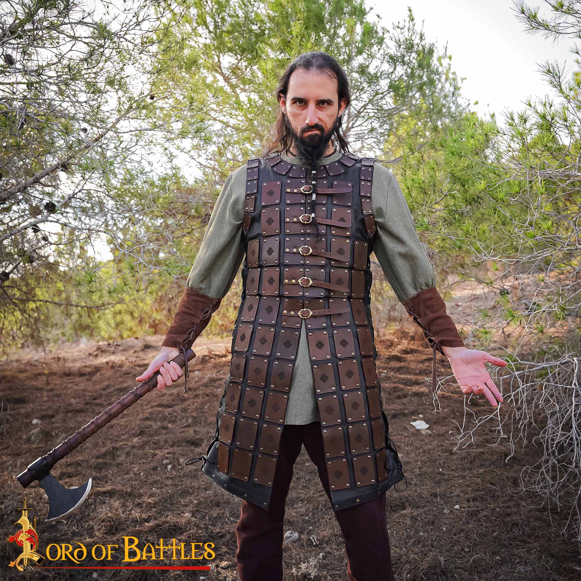 15th Century Late Medieval Leather Lamellar Armor Vest-25997CBR 1