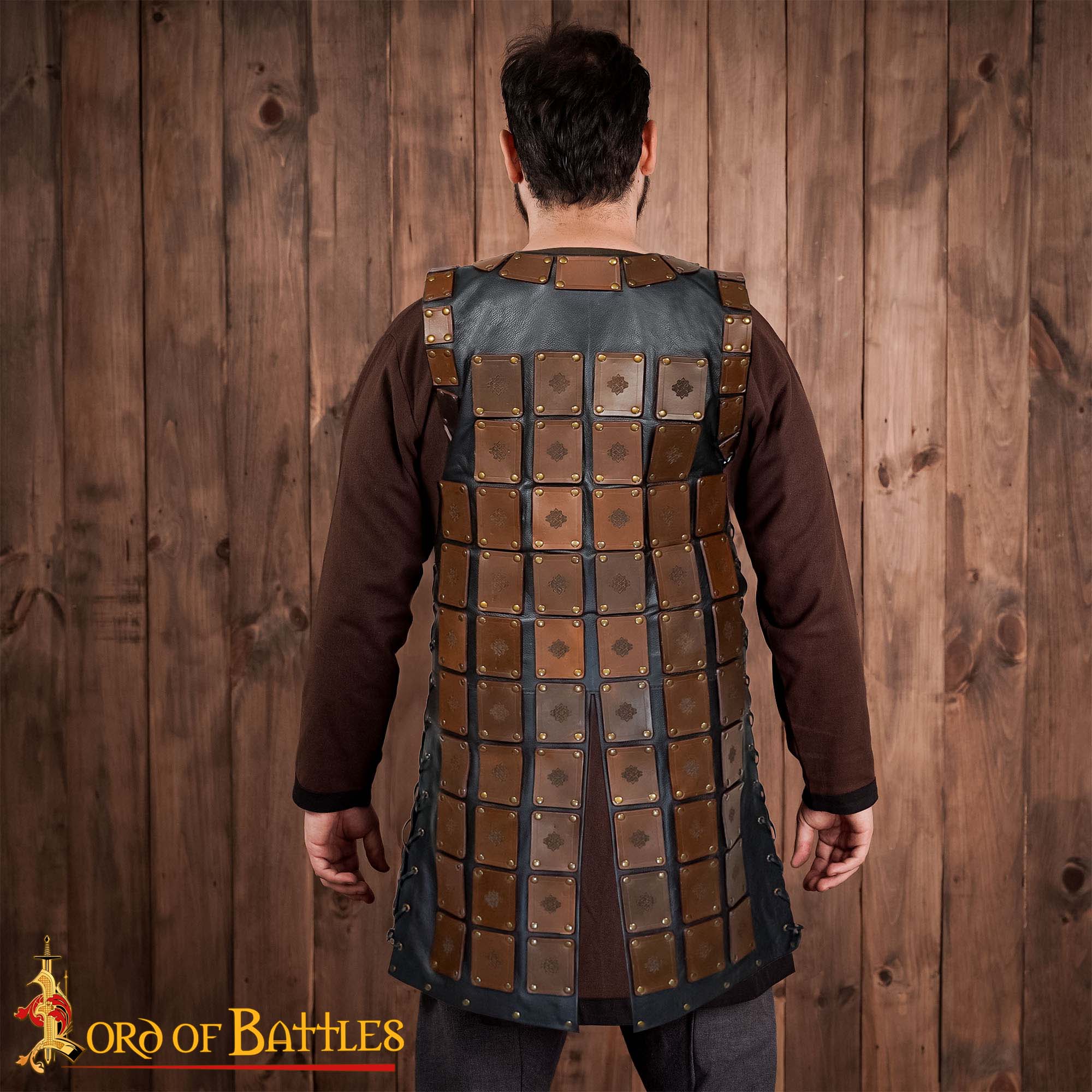 15th Century Late Medieval Leather Lamellar Armor Vest-25997CBR 6