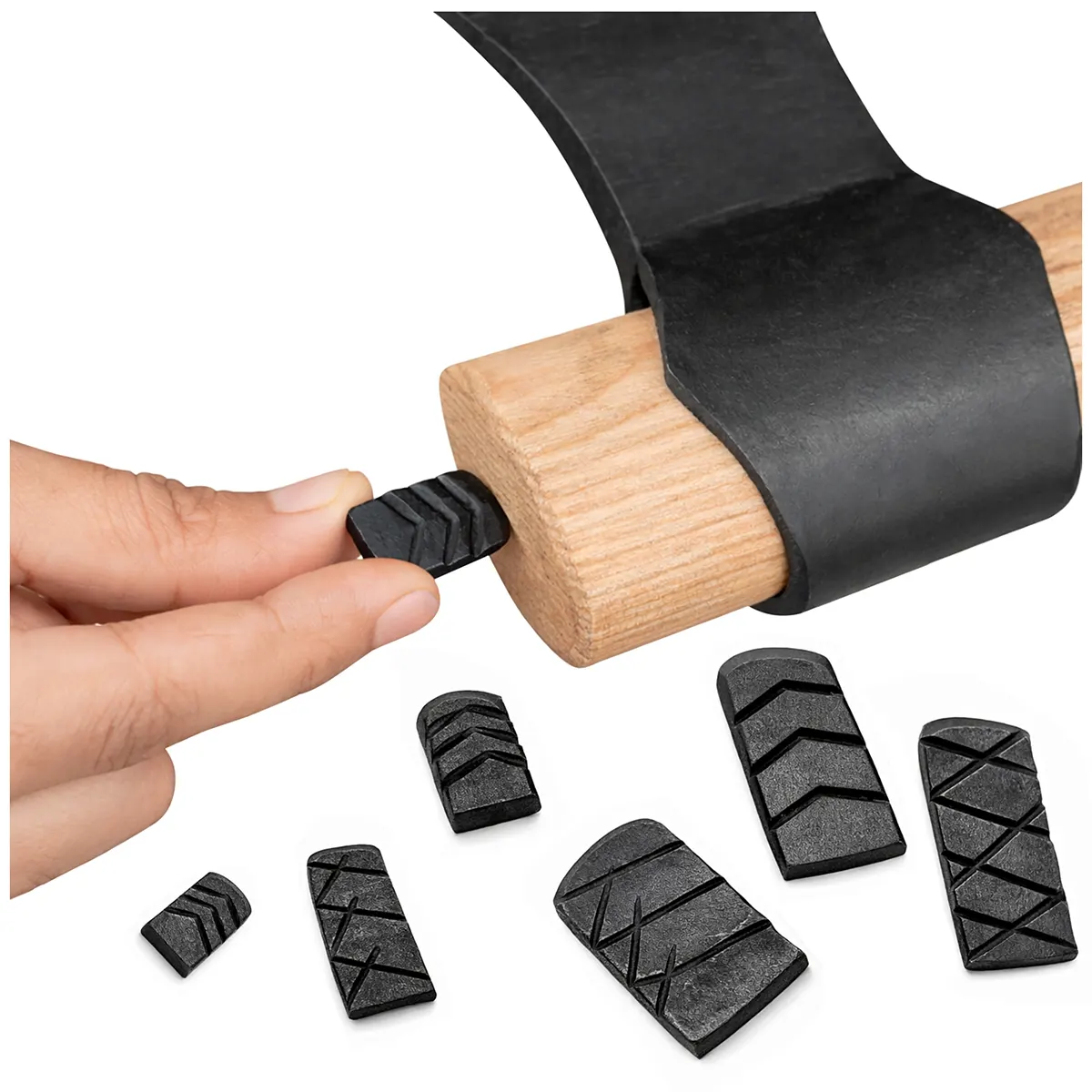 Hand Forged Iron Axe Wedge Set - 6 Piece - Image 4
