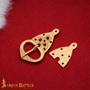 Viking Belt Buckle with Backplate Celtic Knotwork Pure Brass