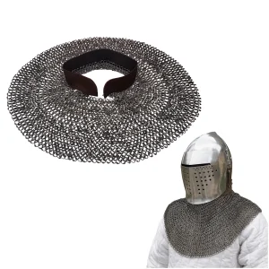 Medieval Chainmail Aventail Round Ring Round Riveted 10mm 16 Gauge