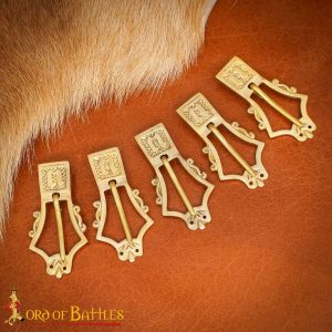 Solid Brass Lyre Shaped Late Medieval Buckle c 1360 - 1420