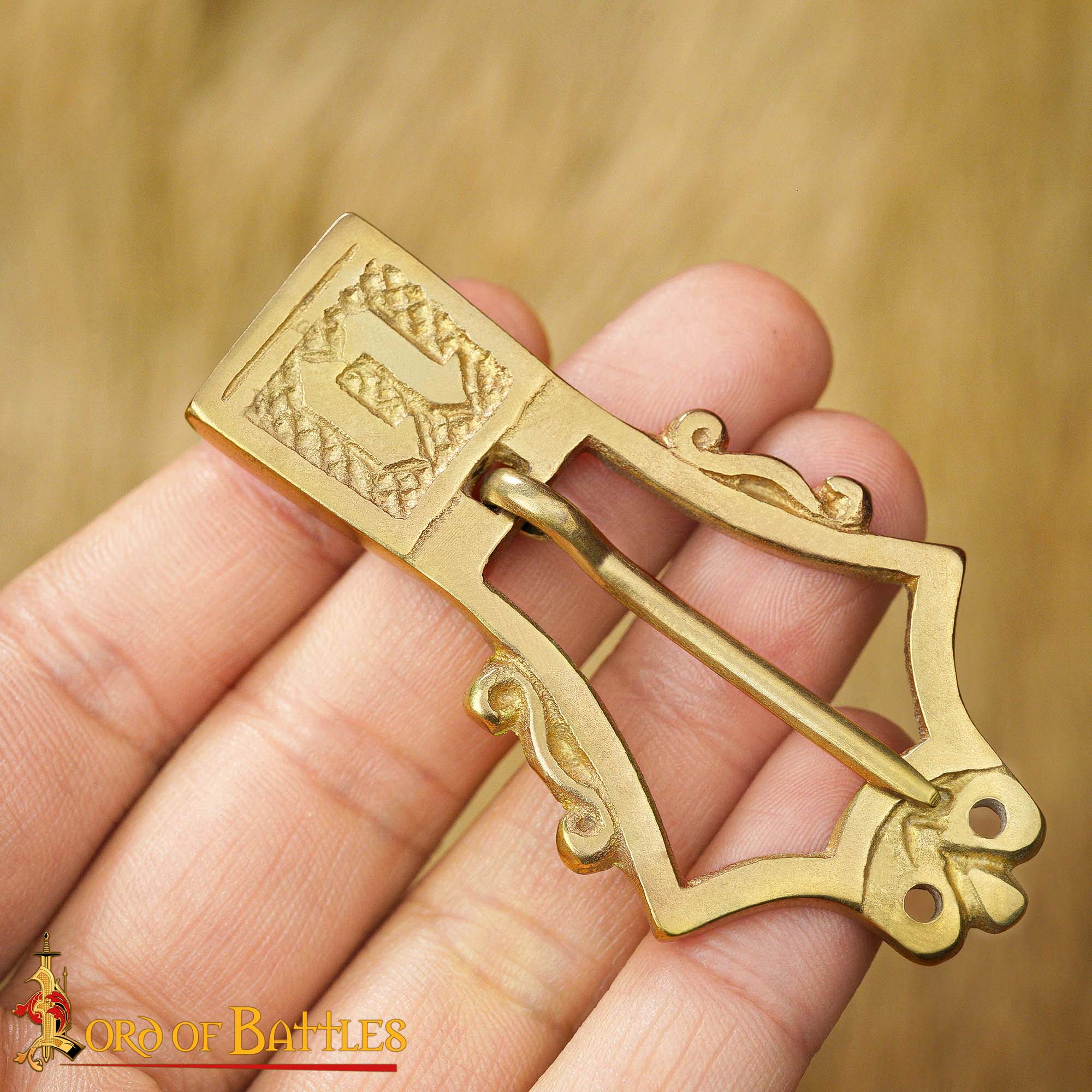 Solid Brass Lyre Shaped Late Medieval Buckle c 1360 - 1420 Solid Brass Lyre Shaped Late Medieval Buckle c 1360 - 1420 - Image 7