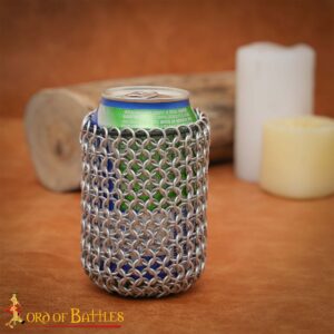 Chainmail Can Koozie with Elastic Closure, 8mm 16 gauge Aluminium Butted Rings