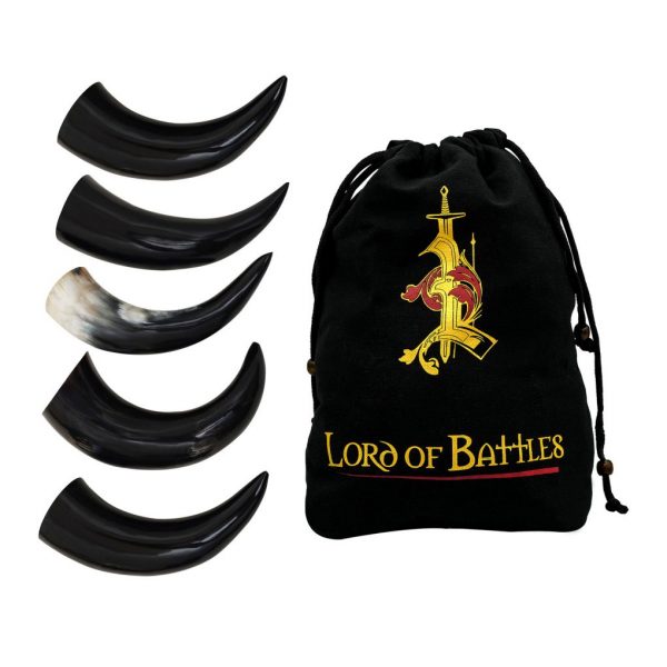 Medieval Viking Drinking Horns Set of 5 Pieces Genuine Ox Horn