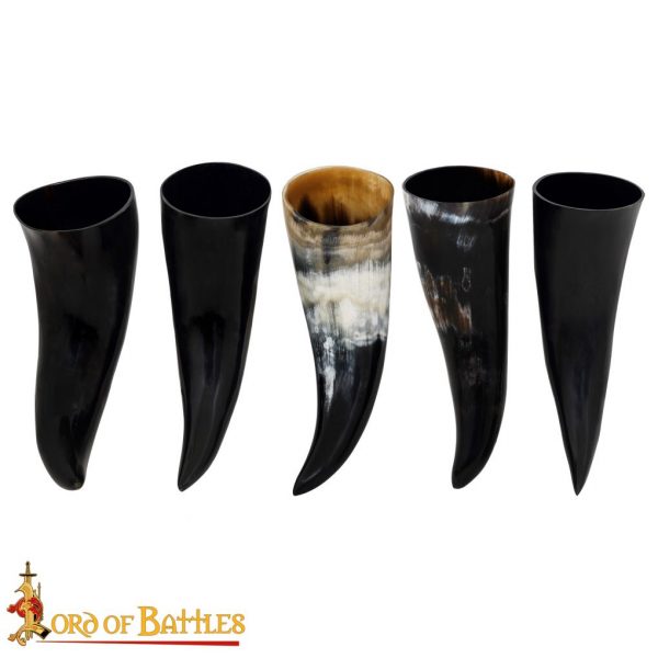 Medieval Viking Drinking Horns Set of 5 Pieces Genuine Ox Horn - Image 3