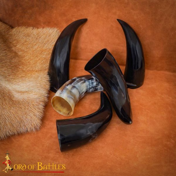 Medieval Viking Drinking Horns Set of 5 Pieces Genuine Ox Horn - Image 8
