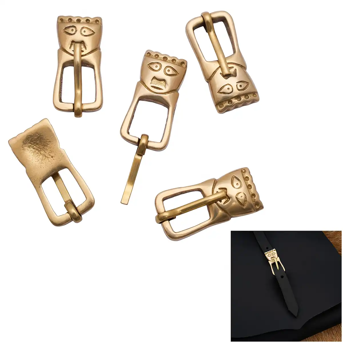Medieval King's Head Medieval Buckle Set of 5 - Image 4