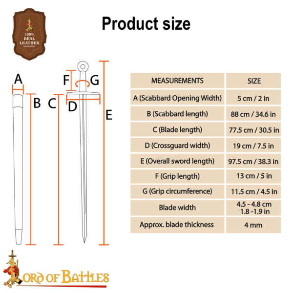 Functional Sword with Scabbard Functional - Image 3
