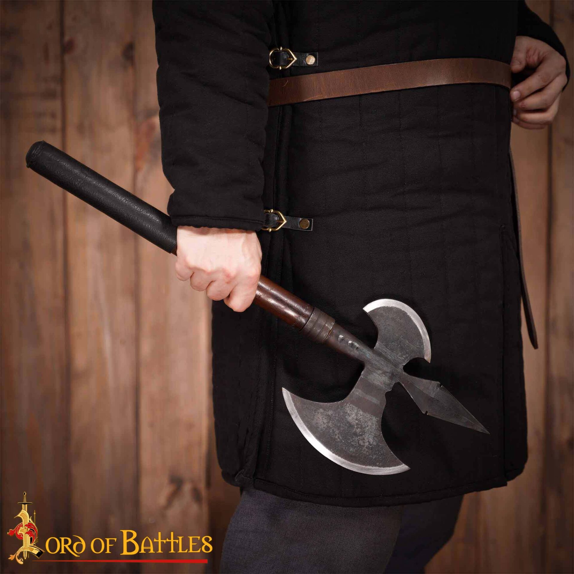 15th Century Hand-Forged Double-Headed Battle Axe with Spear Point-60689 4