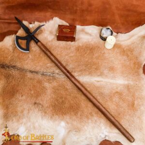 16th Century Medieval Halberd – Hand-Forged Iron Polearm with Wooden Shaft