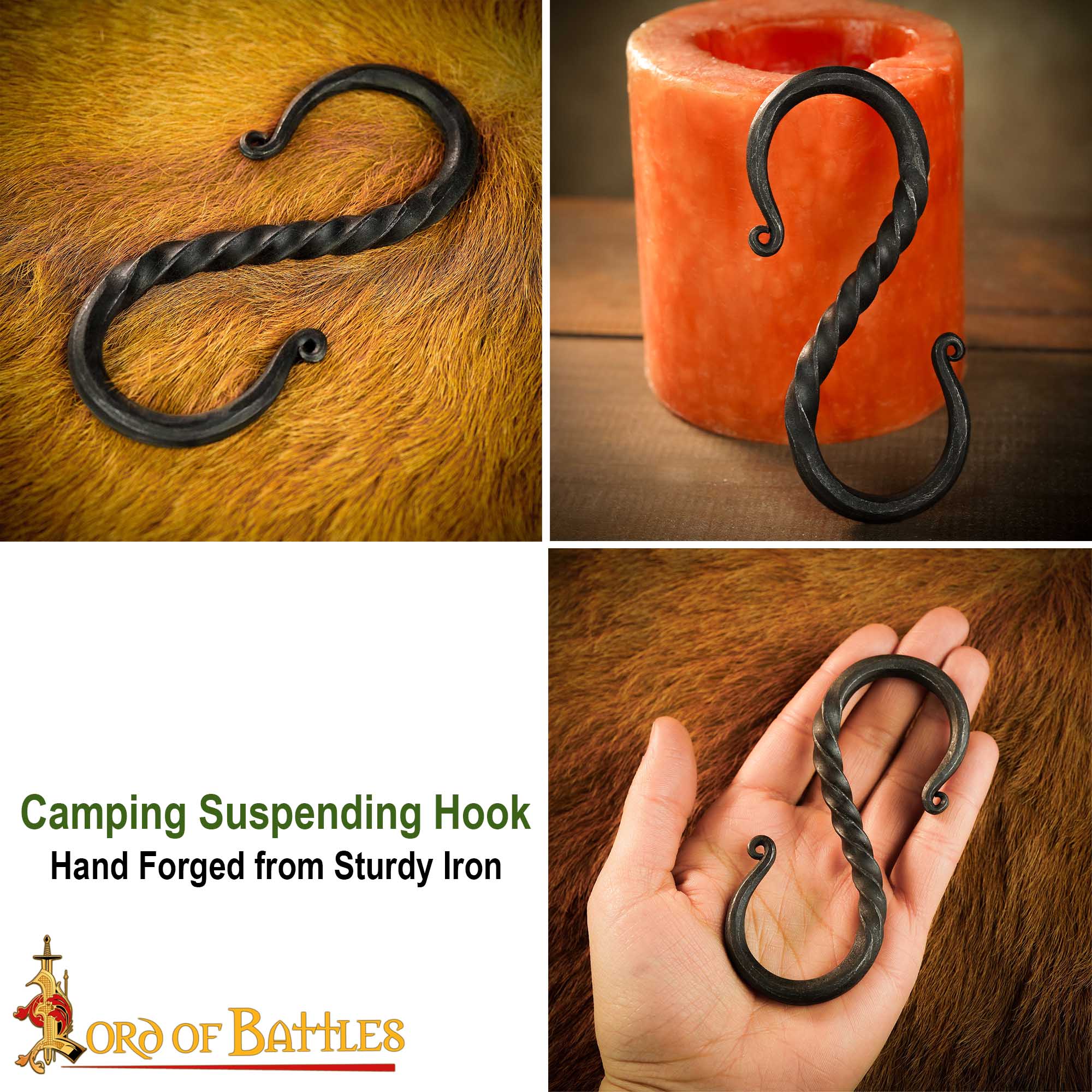 18th Century Hand-Forged Wrought Iron S-Hook-8514 6