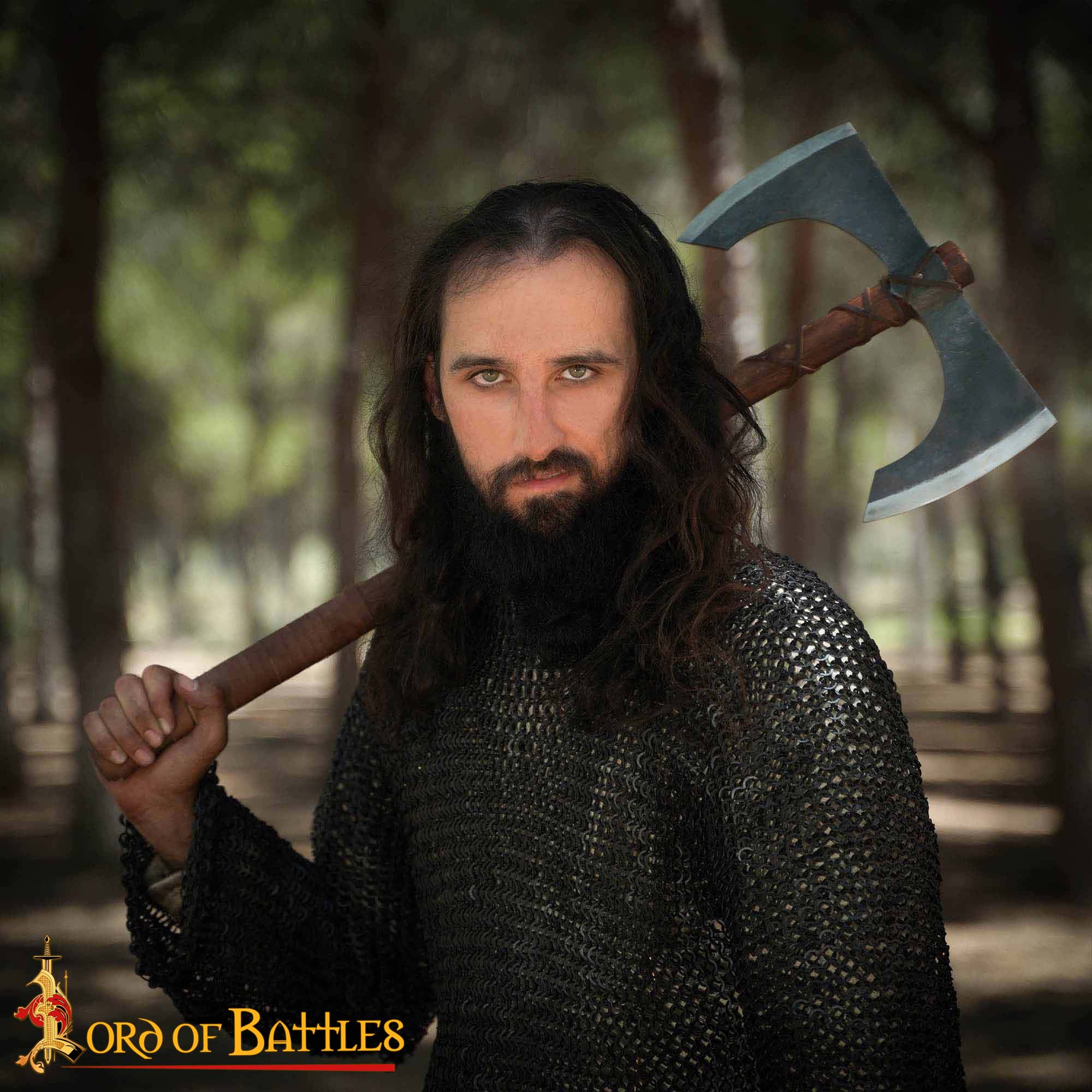 Medieval Fantasy Double-Edged Axe Functional Medieval Weapon-60694 7