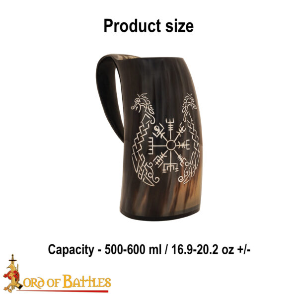Viking Drinking Horn Tankard Genuine Ox Horn - Image 3