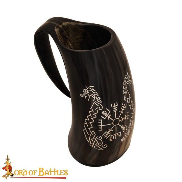 Viking Drinking Horn Tankard Genuine Ox Horn - Image 4