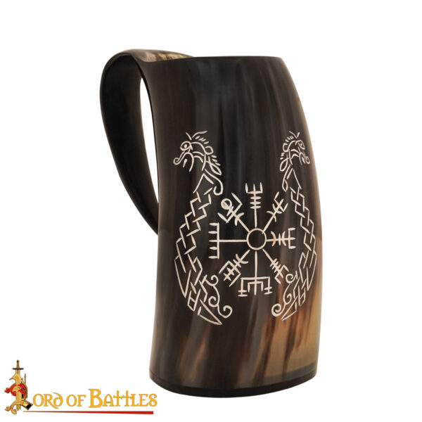 Viking Drinking Horn Tankard Genuine Ox Horn - Image 5