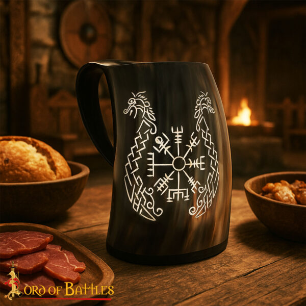 Viking Drinking Horn Tankard Genuine Ox Horn - Image 6
