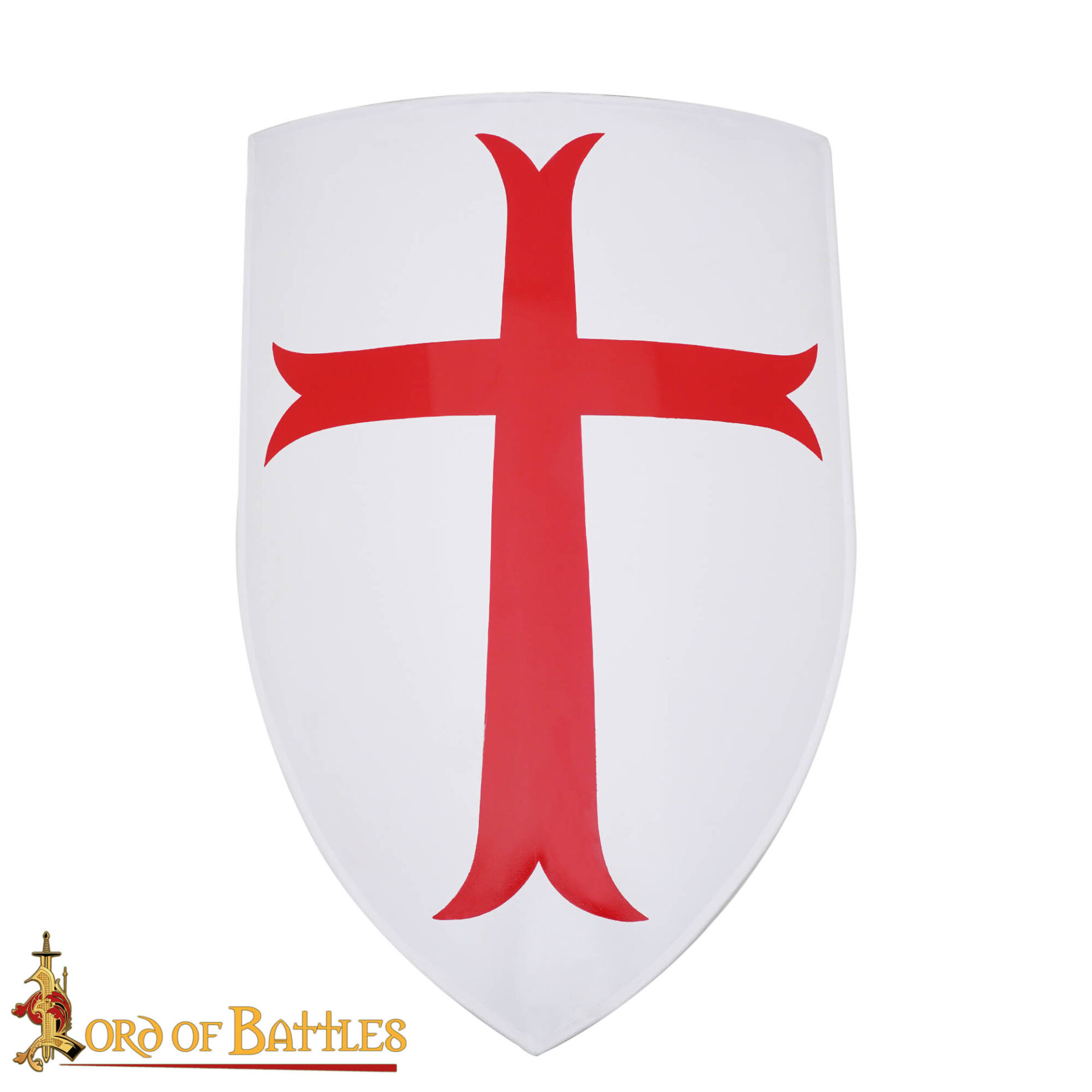 12th Century Crusader Heater Shield with Red Cross – Templar Knight Battle Shield-2108 2