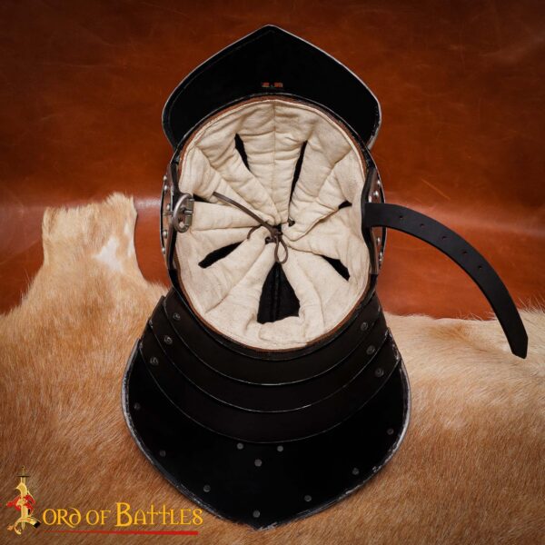 Medieval Steel Helmet with Liner 16 gauge - Image 7