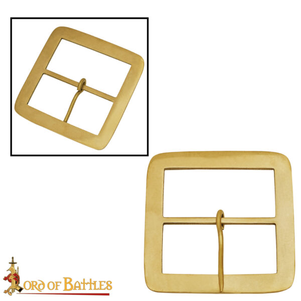 Solid Brass Square Medieval Belt Buckle - Image 5
