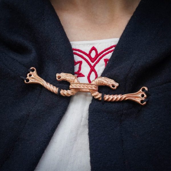 Celtic Dragon Cloak Clasp / Hook Lost-wax Cast Bronze - Image 4