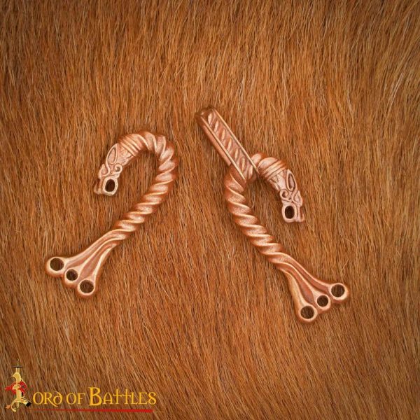 Celtic Dragon Cloak Clasp / Hook Lost-wax Cast Bronze - Image 6