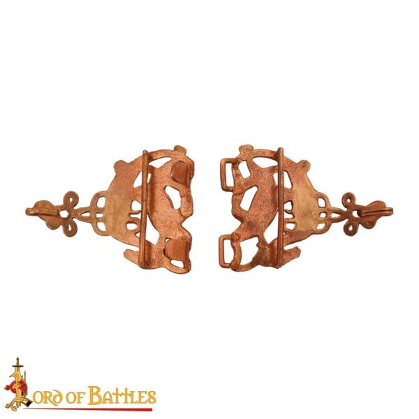 Lost-wax Cast Bronze Buckle / Cloak Clasp with Celtic Deer Motifs - Image 2