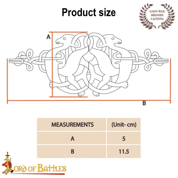 Lost-wax Cast Bronze Buckle / Cloak Clasp with Celtic Deer Motifs - Image 3