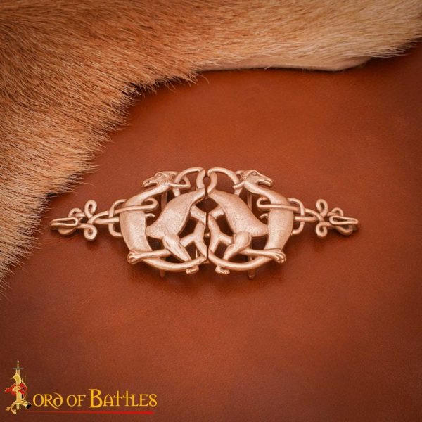 Lost-wax Cast Bronze Buckle / Cloak Clasp with Celtic Deer Motifs - Image 4