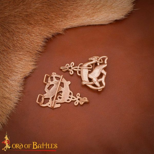Lost-wax Cast Bronze Buckle / Cloak Clasp with Celtic Deer Motifs - Image 5