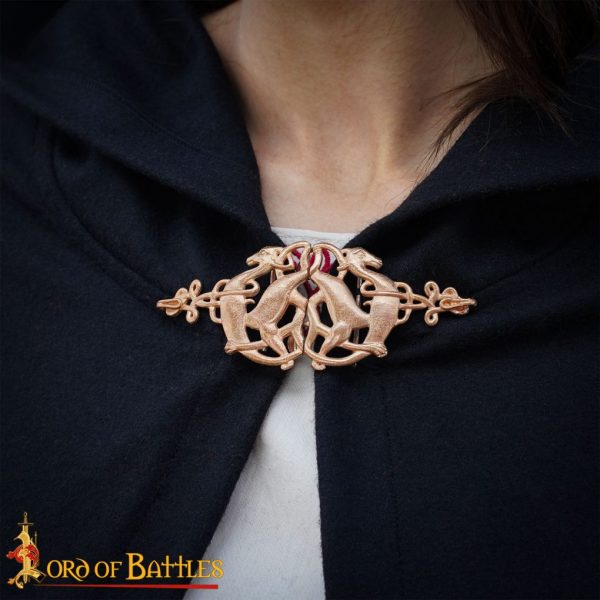 Lost-wax Cast Bronze Buckle / Cloak Clasp with Celtic Deer Motifs - Image 8