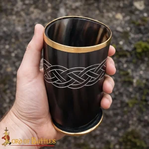 Ceremonial Drinking Horn Chalice with Brass Rim
