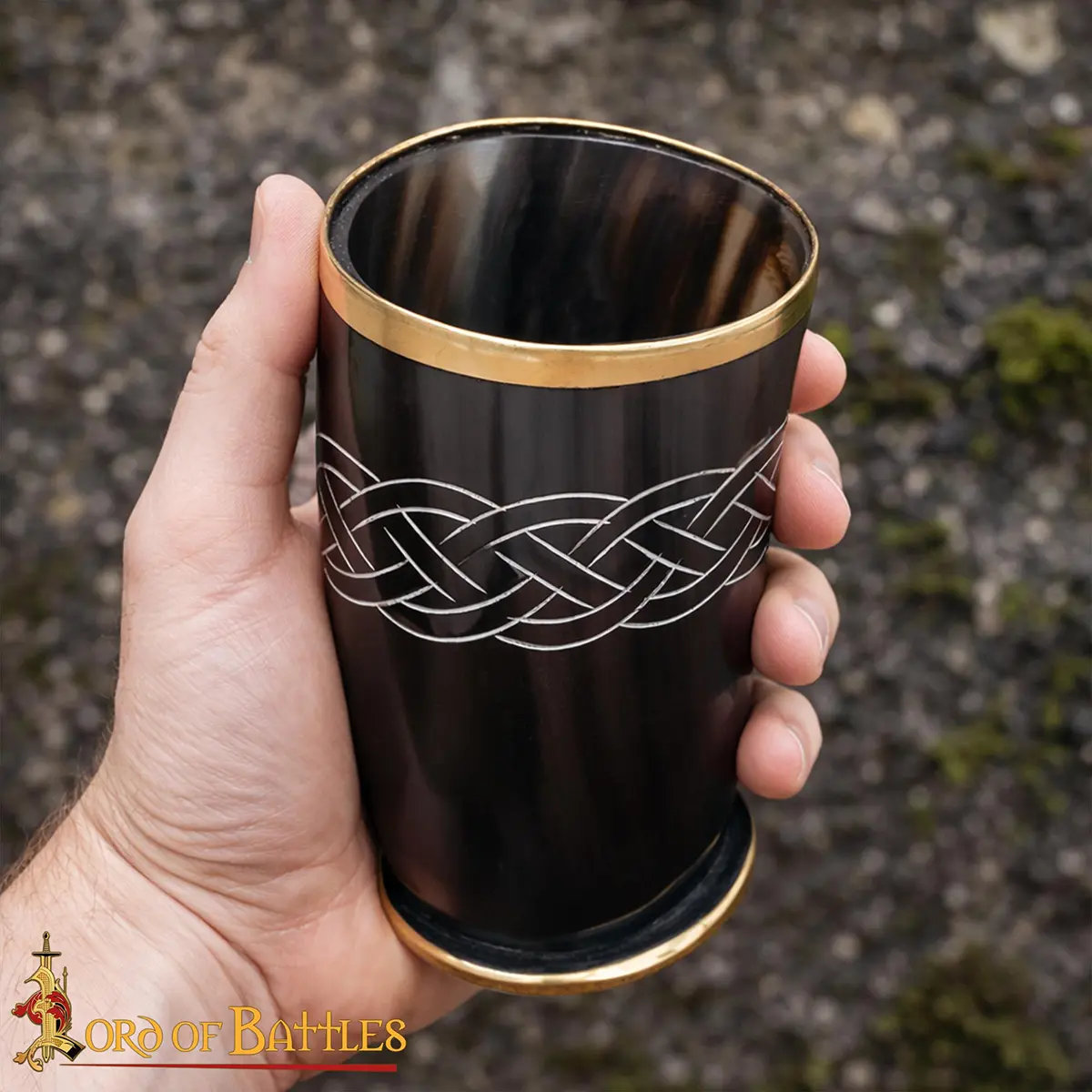 Ceremonial Drinking Horn Chalice with Brass Rim Ceremonial Drinking Horn Chalice with Brass Rim