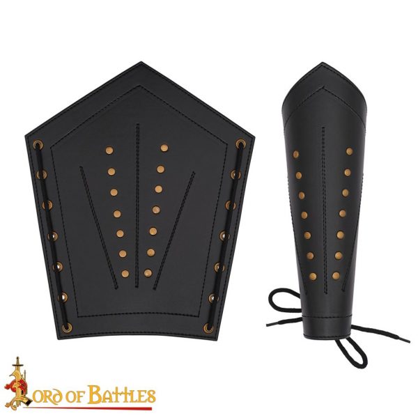Medieval Fantasy Faux Leather Greaves