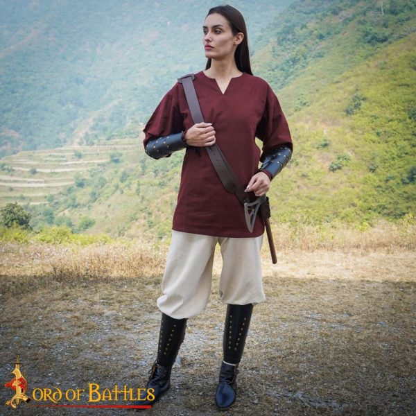 Medieval Fantasy Faux Leather Greaves - Image 4