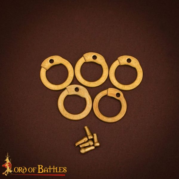 Solid Brass Loose Rings, Flat Rings with Dome Rivets, 6 mm 18 gauge, Craft and Repair Chainmail Armour - Image 4