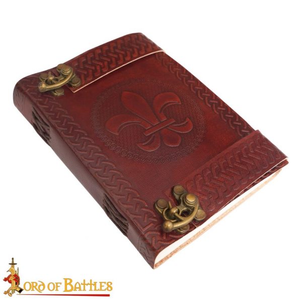 Fleur de Lys Genuine Leather Journal with Lock