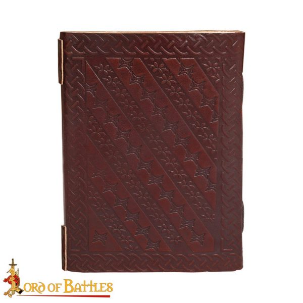 Fleur de Lys Genuine Leather Journal with Lock - Image 2