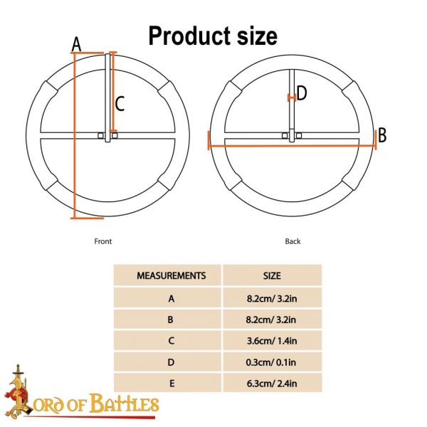 Medieval Steel Round Buckle 3.25 inches - Image 3