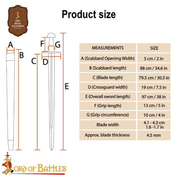 Viking Steel Sword with Scabbard Functional - Image 3