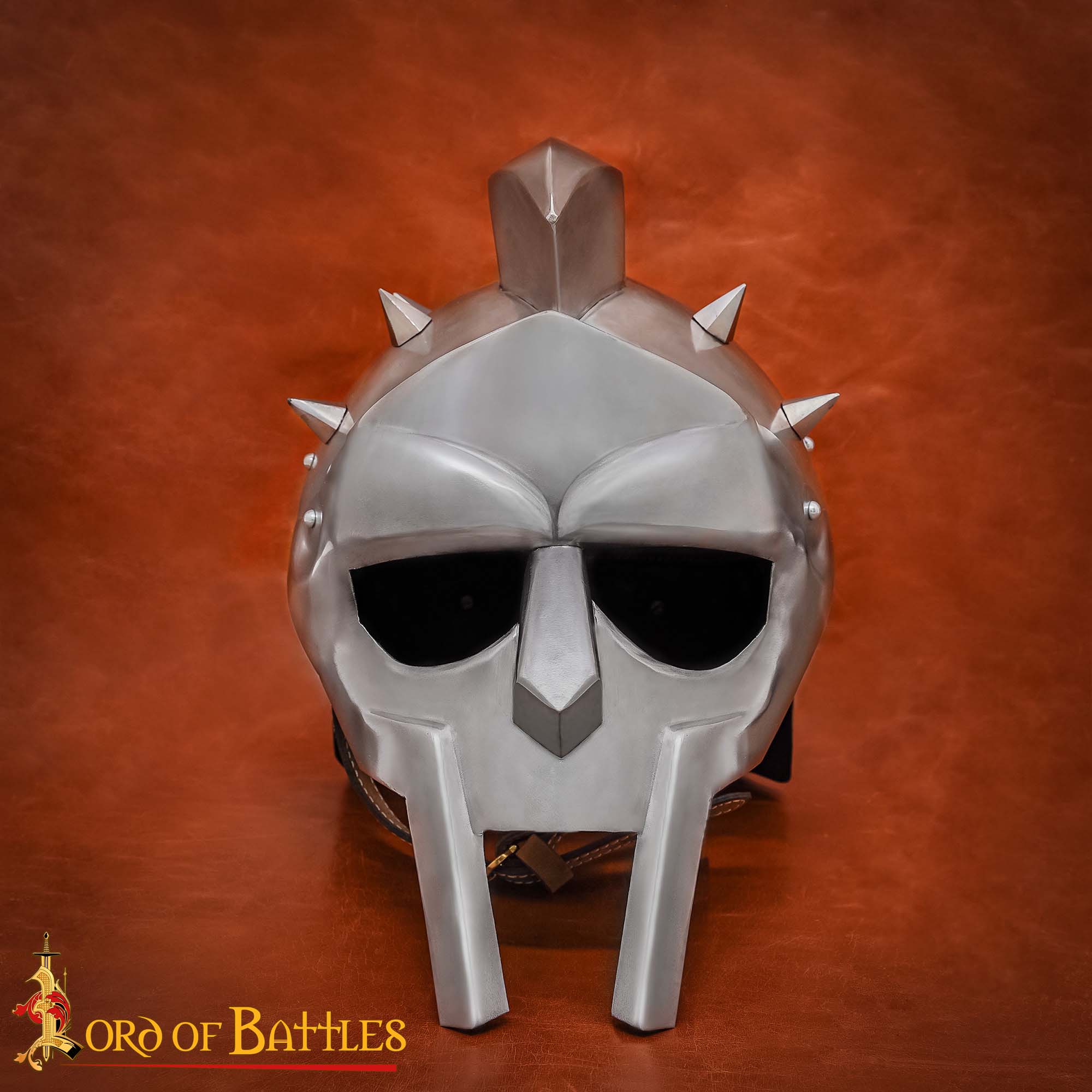Gladiator “The Spaniard” Helmet Spiked Steel with Leather Liner-2203PL 4
